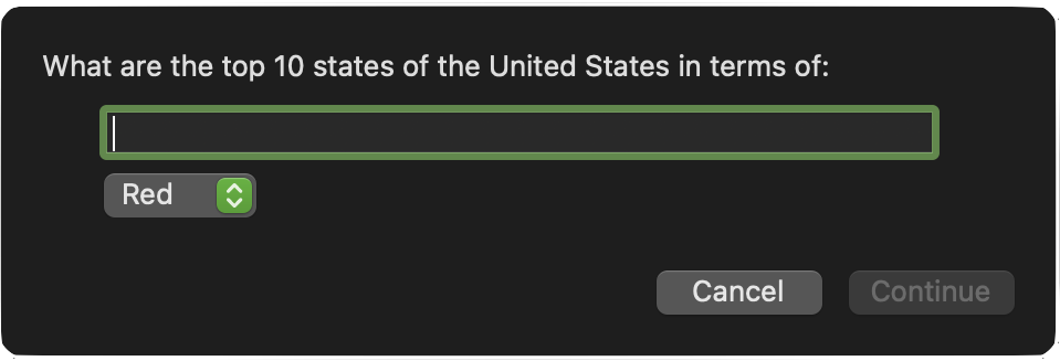 Prompt dialog for the Heat Map plug-in