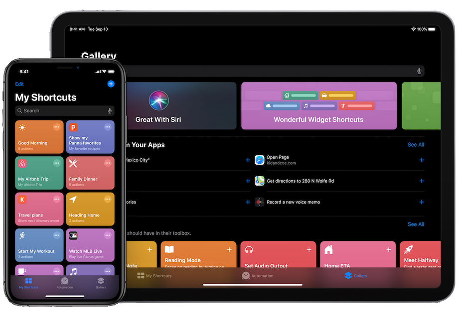 Shortcuts App on iPad and iPhone