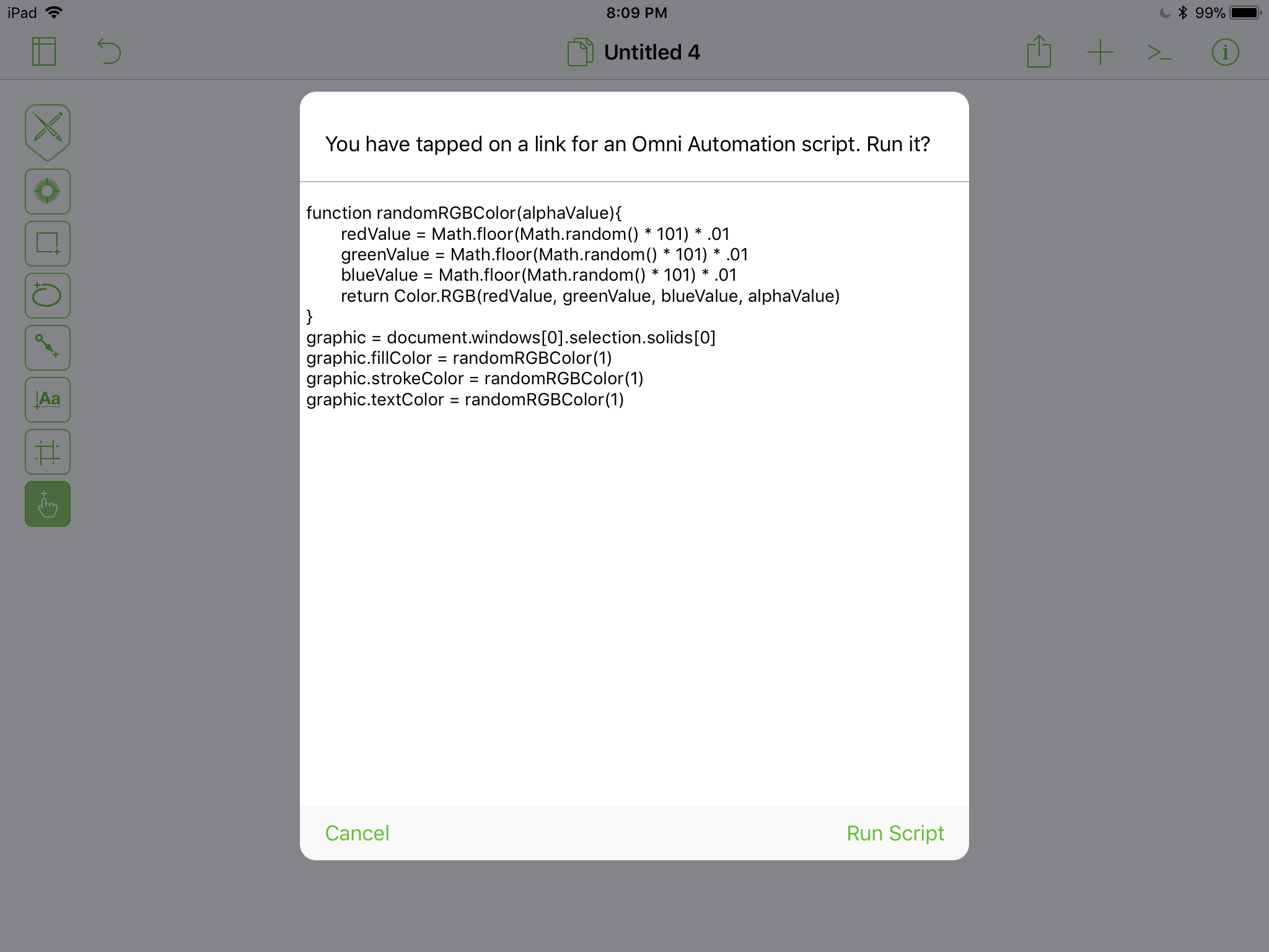 Copy the encoded script