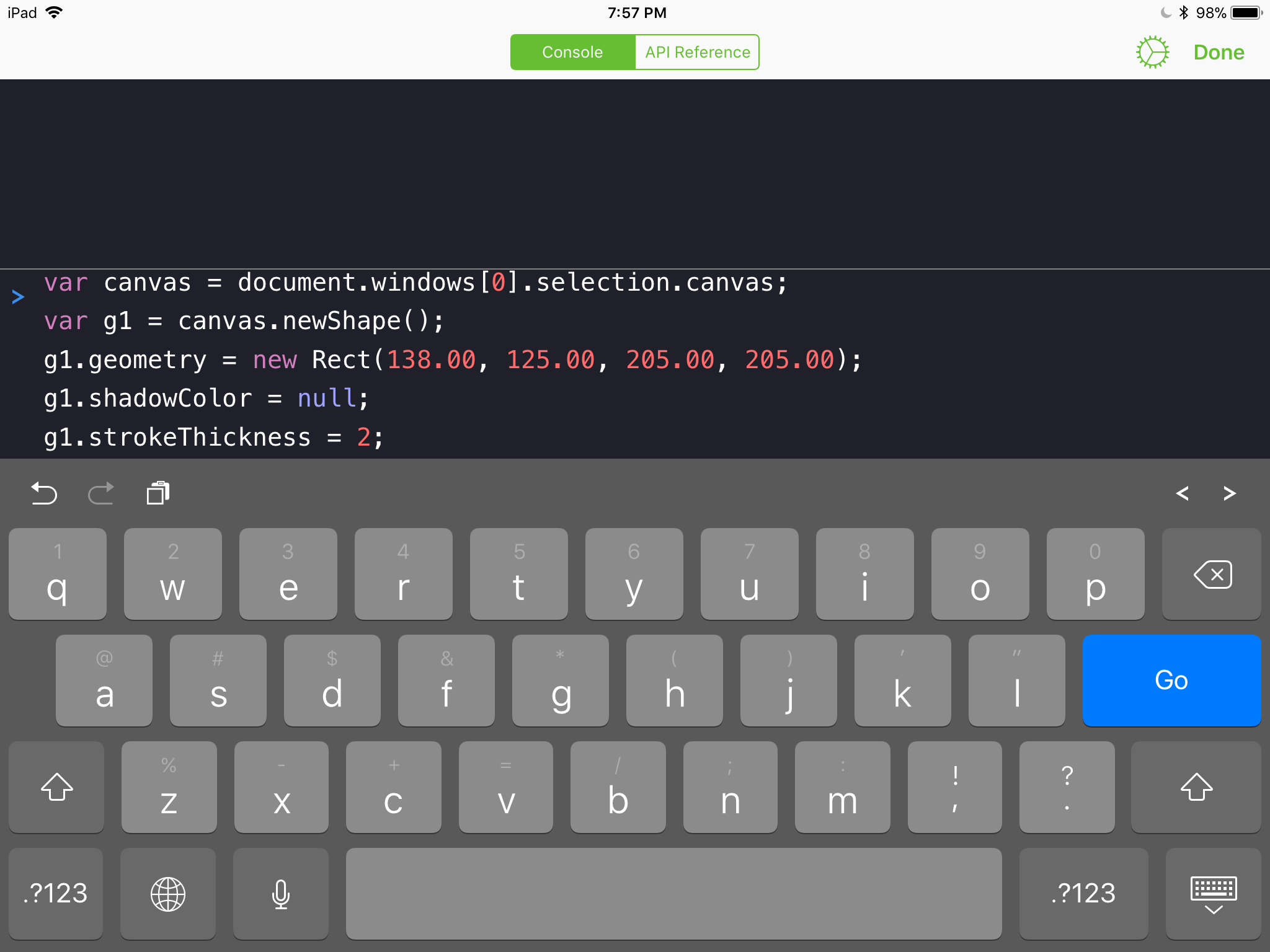 Code pasted in console