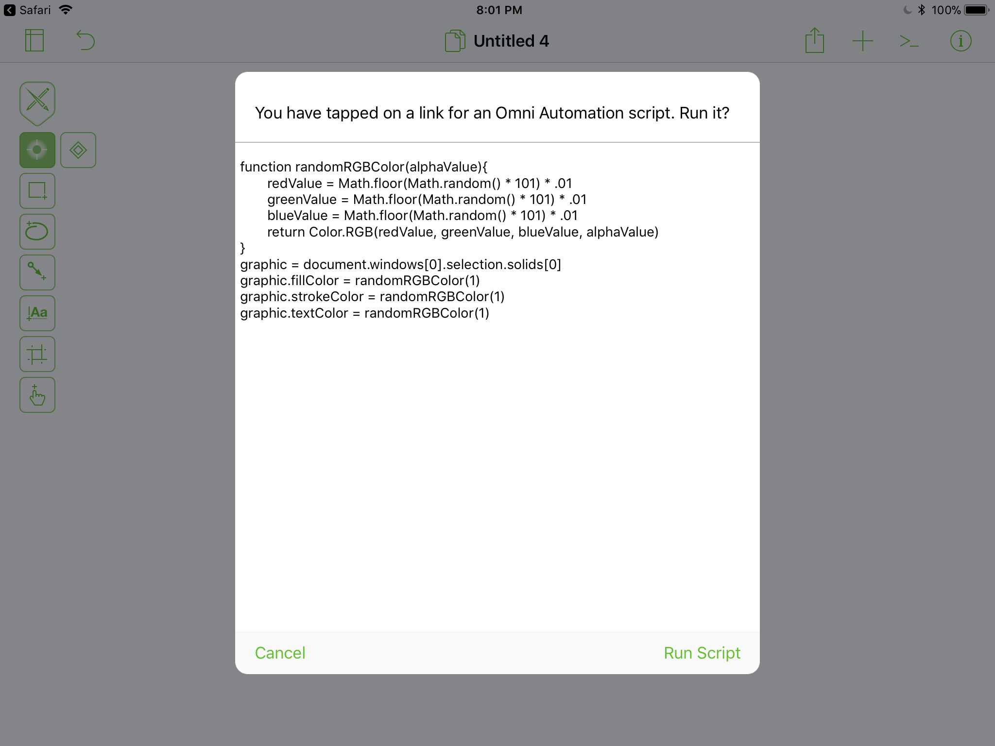 Script confirmation dialog