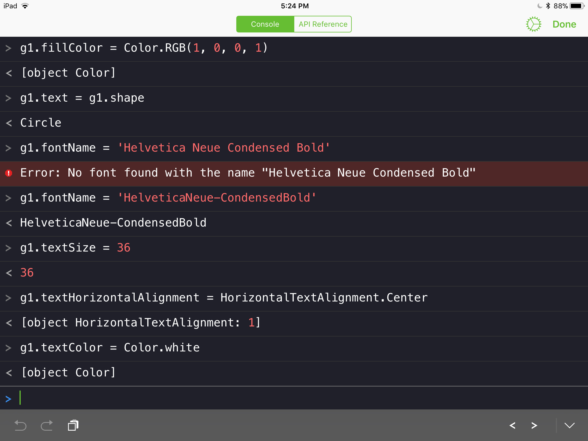 Setting text properties