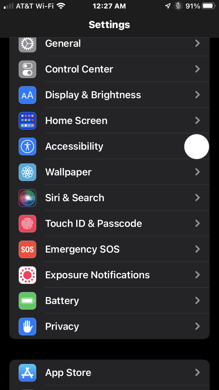 Step 3: Open the Settings app and tap the “Accessibility” menu option.
