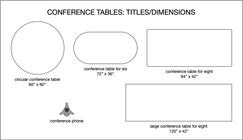 various conference table elements