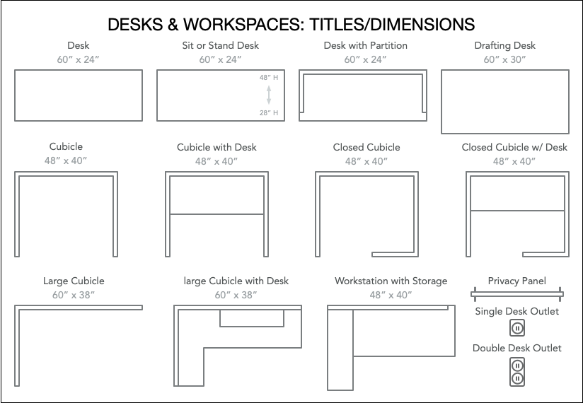 various desk and workspace elements